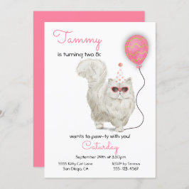 猫誕生日パーティーの招待 招待状