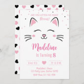 猫誕生日招待状キッテン招待状子猫 招待状 (正面/裏面)