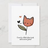 猫誕生日招待状 – かわいいパーティーアート 招待状 (裏面)