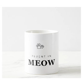 猫語に流暢 Funny Cat Lover Paw Print マグ