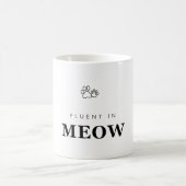 猫語に流暢 Funny Cat Lover Paw Print マグ (中央)