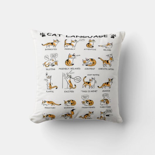 猫語、猫おもしろい子猫、ラブキャットギフトアイディア クッション (正面)