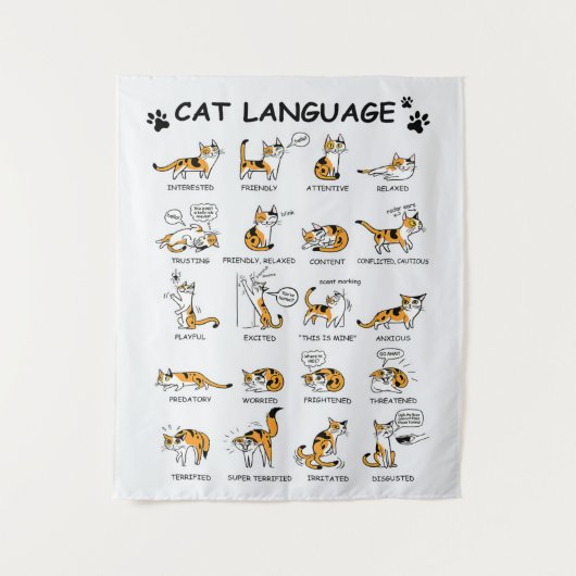猫語、猫おもしろい猫、愛猫ギフトアイディア タペストリー (正面)