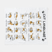 猫語、猫おもしろい猫、愛猫ギフトアイディア フリースブランケット (正面(横))
