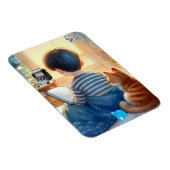 猫読と一緒に暮らす少年の本 マグネット (右側)