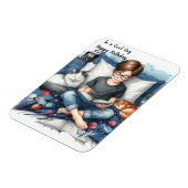 猫読と暮らす少年の本誕生日 マグネット (左側)