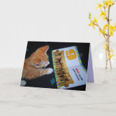猫読の名刺 カード (黄色い花)
