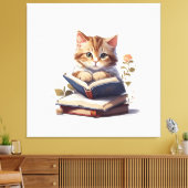 猫読の本 キャンバスプリント (インサイチュ (リビング))