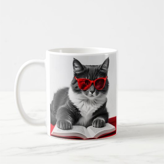 猫読の本 コーヒーマグカップ (左)