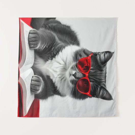 猫読の本 タペストリー (正面(横))