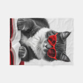 猫読の本 フリースブランケット (正面(横))