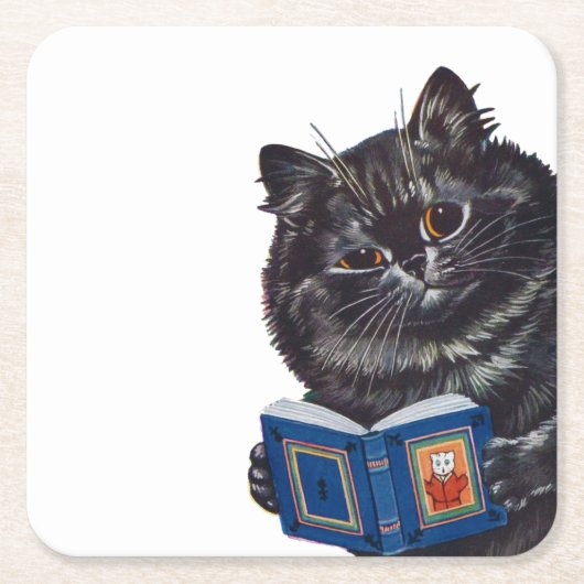 猫読の本、ルイ・ワイン スクエアペーパーコースター (正面)