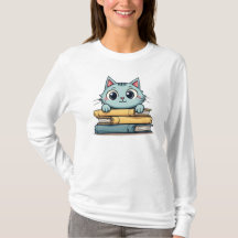 猫読可愛いTシャツ