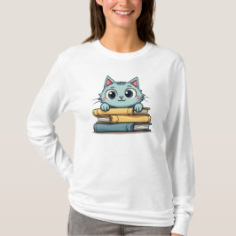 猫読可愛いTシャツ Tシャツ