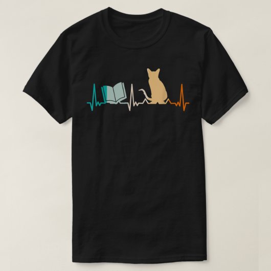 猫読心拍ハート率Cats Tシャツ (デザイン正面)