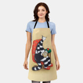 猫読愛好家 エプロン (着用した状態)