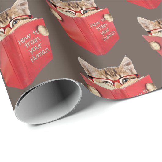 猫読赤い茶色の本 ラッピングペーパー (ロールコーナー)