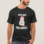 猫走この家の眠い猫フレーズ Tシャツ (正面)