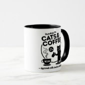 猫走とコーヒー11oz.コンボ マグカップ (正面右)