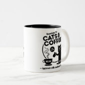 猫走とコーヒー11oz. ツートーンマグカップ (正面右)