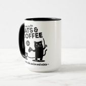 猫走とコーヒー15オンス。コンボ マグカップ (正面左)