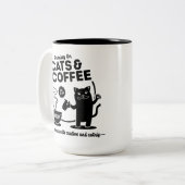 猫走とコーヒー15オンス。 ツートーンマグカップ (正面左)