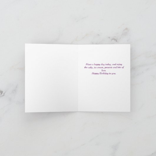 猫趣味の馬と犬を使った誕生日カード2 カード (内部)