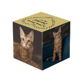猫足のハートを金ゴールドに フォトキューブ (裏面アングル)