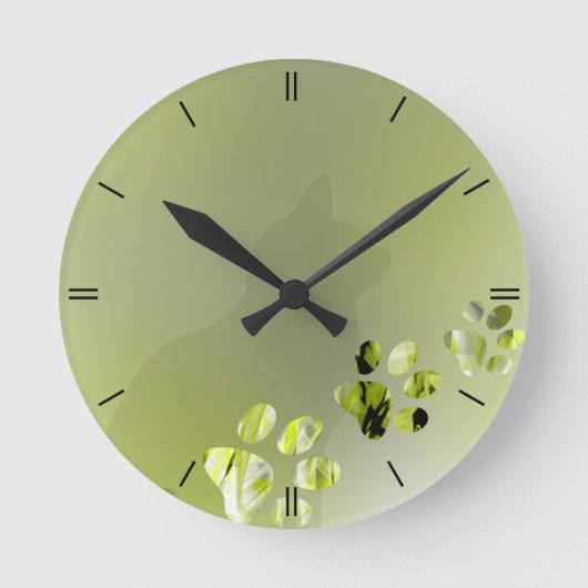 猫足クリーン ラウンド壁時計 (正面)