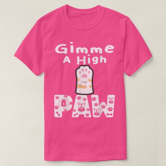 猫足与え高5引用文おもしろいペット猫犬 Tシャツ (デザイン正面)