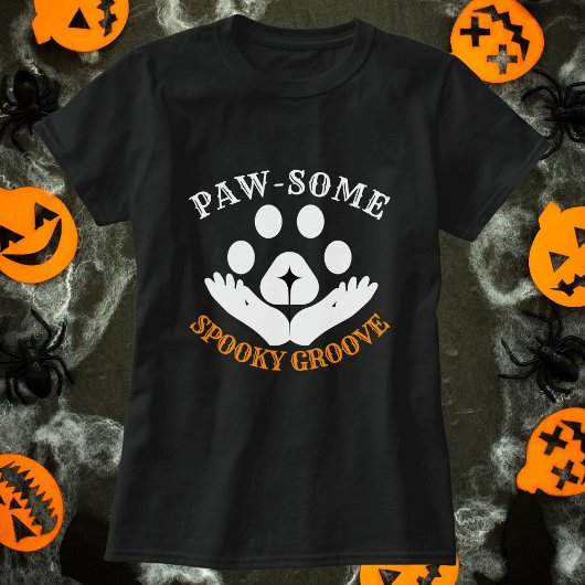 猫足溝不気味のハロウィンモダンのパーソナライズ Tシャツ