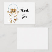 猫跳び縄感謝 ノートカード (正面/裏面)