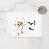 猫跳び縄感謝 ノートカード (正面/裏面インサイチュ)