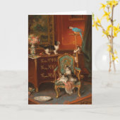 猫遊とオウム | ジュールルロイ カード (黄色い花)