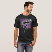 猫遊とUFO宇宙エイリアンかわいい猫 Tシャツ (正面フル)