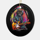 猫遊のエレクトリックギターロック重金属音楽 セラミックオーナメント (左)