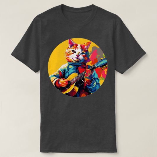 猫遊のギター6 Tシャツ (デザイン正面)