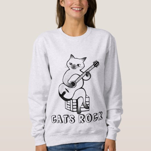 猫遊のギターTシャツ スウェットシャツ (正面)