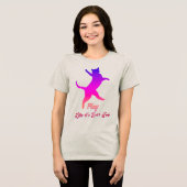 猫遊の深いピンク遊が仕事のように トライブレンドTシャツ (正面全面)