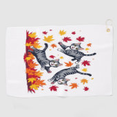 猫遊の紅葉 ゴルフタオル (横)