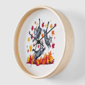 猫遊の紅葉 壁時計 (傾斜)