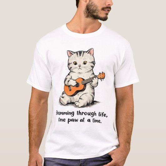猫遊は小さなウクレレ Tシャツ (正面)