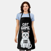 猫遊びは猫を見ないおもしろい エプロン (着用した状態)