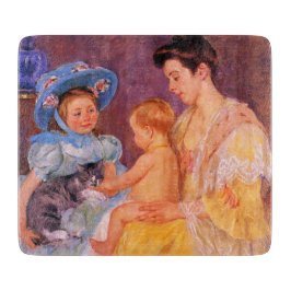 猫遊を飼っている子ども(by Mary Cassatt) カッティングボード