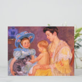 猫遊を飼っている子ども(by Mary Cassatt) カード (スタンド正面)