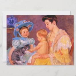 猫遊を飼っている子ども(by Mary Cassatt) カード