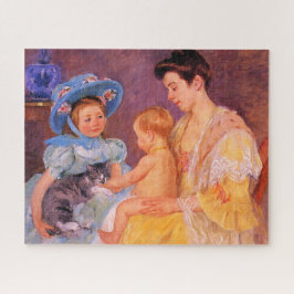 猫遊を飼っている子ども(by Mary Cassatt) ジグソーパズル