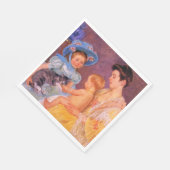 猫遊を飼っている子ども(by Mary Cassatt) スタンダードランチョンナプキン (角)