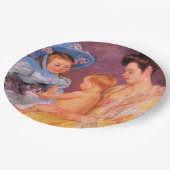 猫遊を飼っている子ども(by Mary Cassatt) ペーパープレート (アングル)