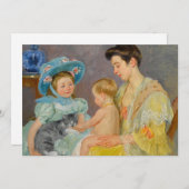 猫遊を飼っている子ども | Mary Cassattカード (正面/裏面)